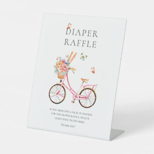 Französisch rosa Vintages Fahrrad Windeln Raffle P Sockelschild