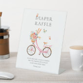 Französisch rosa Vintages Fahrrad Windeln Raffle P Sockelschild (In SItu)