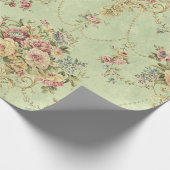 Französisch Sage Green Viktorianisch Style Blumend Geschenkpapier (Ecke)