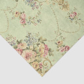 Französisch Sage Green Viktorianisch Style Blumend Seidenpapier (Detail)