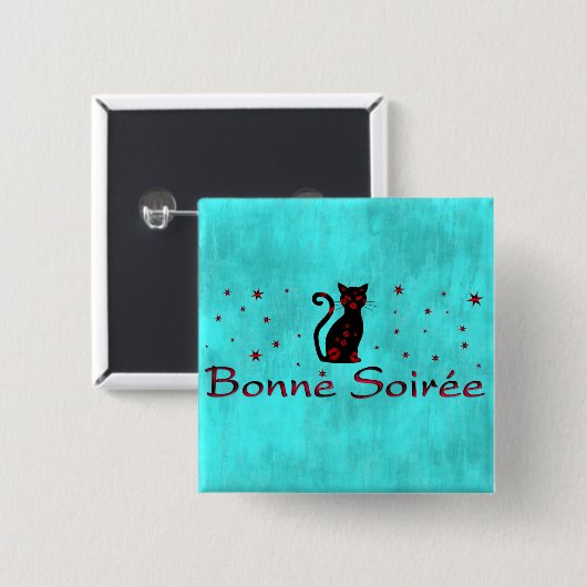 Französisch: Schaltfläche "Bonne Soiree" Button (Vorne & Hinten)