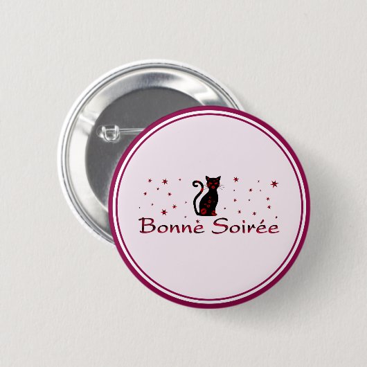 Französisch: Schaltfläche "Bonne Soiree" Button (Vorne & Hinten)