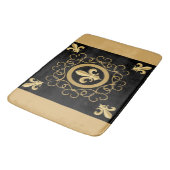 Französisch Schwarz Badematte (Schrägansicht)