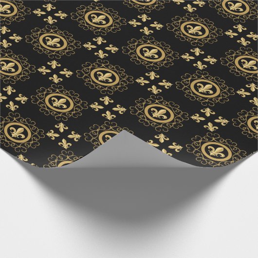 Französisch Schwarz Geschenkpapier (Ecke)