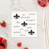 Französisch Schwarz in Weiß Serviette (Beispiel)