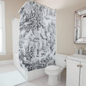 Französisch Schwarz-weiß Toile Chinoiserie Rustika Duschvorhang (Beispiel)