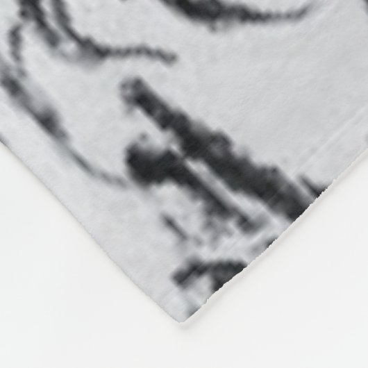 Französisch Schwarz-weiß Toile Chinoiserie Rustika Fleecedecke (Ecke)