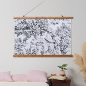 Französisch Schwarz-weiß Toile Chinoiserie Rustika Wandteppich Mit Holzrahmen (Schlafzimmer)