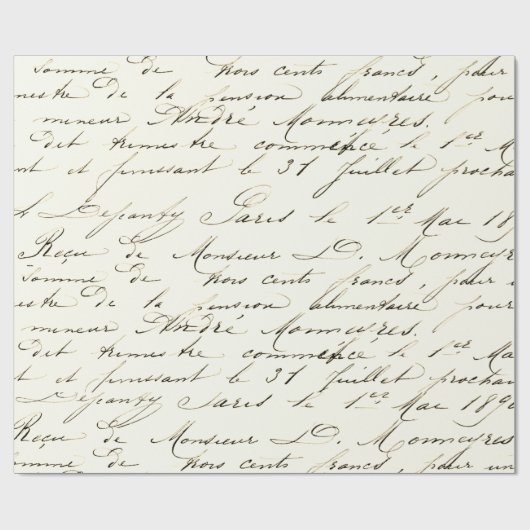 Französisch Script Vintag Decoupage Geschenkpapier (Flach)