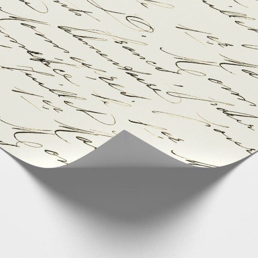 Französisch Script Vintag Decoupage Geschenkpapier (Ecke)