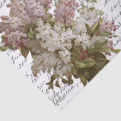 Französisch Script Vintag Lilac Blume Bird Postcar Seidenpapier (Ausschnitt)