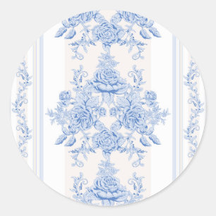 Französisch, Shabby Chic, Vintag, blass, weiß, c Runder Aufkleber