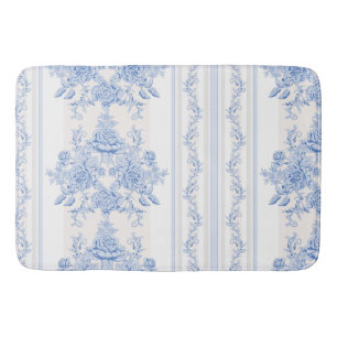 Französisch, Shabby Chic, Vintag, blassblau, wei Badematte