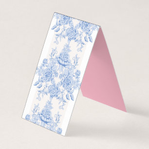 Französisch, Shabby Chic, Vintag, blassblau, weiß, Visitenkarten