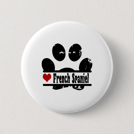 Französisch Spanisch Dog Paw Print Button (Vorderseite)