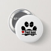 Französisch Spanisch Dog Paw Print Button (Vorne & Hinten)