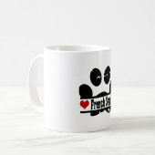Französisch Spanisch Dog Paw Print Kaffeetasse (Vorderseite Links)
