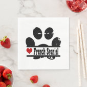 Französisch Spanisch Dog Paw Print Serviette (Beispiel)