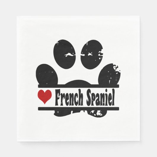 Französisch Spanisch Dog Paw Print Serviette (Vorderseite)