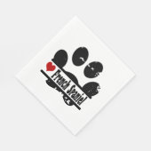 Französisch Spanisch Dog Paw Print Serviette (Ecke)