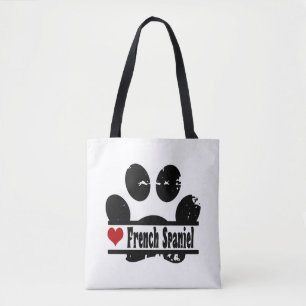 Französisch Spanisch Dog Paw Print Tasche