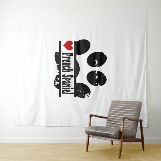 Französisch Spanisch Dog Paw Print Wandteppich (Beispiel (Horizontal))