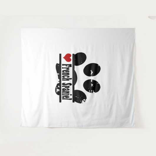 Französisch Spanisch Dog Paw Print Wandteppich (Vorderseite (Horizontal))