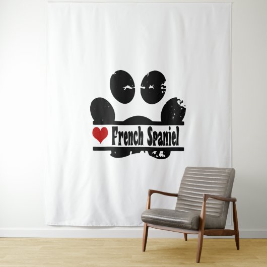 Französisch Spanisch Dog Paw Print Wandteppich (Beispiel)
