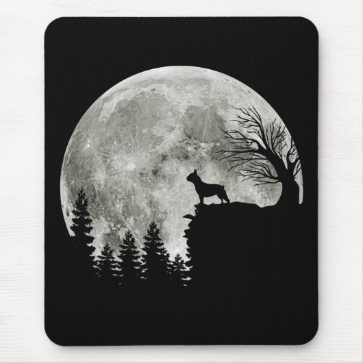Französisch Stehend auf Mondschein Halloween Mousepad (Vorne)