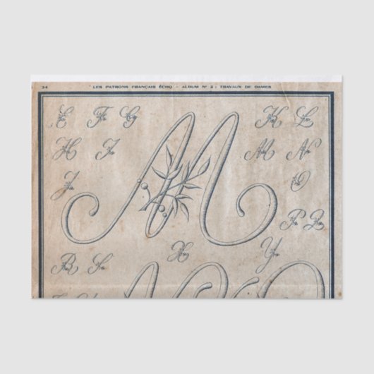 Französisch Stickerei Muster Decoupage oder Giftwr Seidenpapier (Vorderseite)