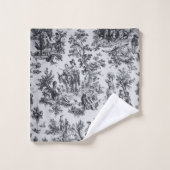 Französisch toile de joues Schwarz-Weiß elegant Badhandtuch Set (Waschlappen)