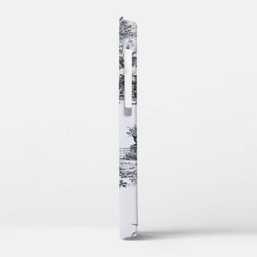 Französisch toile de joues Schwarz-Weiß elegant Case-Mate iPhone Hülle (Rückseite / Links)