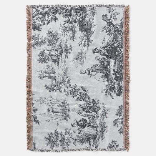 Französisch toile de joues Schwarz-Weiß elegant Decke (Vorderseite Vertikal)