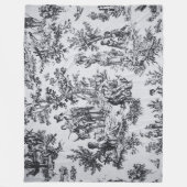 Französisch toile de joues Schwarz-Weiß elegant Fleecedecke (Vorderseite)