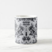 Französisch toile de joues Schwarz-Weiß elegant Kaffeetasse (Mittel)