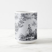Französisch toile de joues Schwarz-Weiß elegant Kaffeetasse (Mittel)