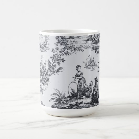 Französisch toile de joues Schwarz-Weiß elegant Kaffeetasse (Mittel)
