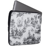 Französisch toile de joues Schwarz-Weiß elegant Laptopschutzhülle (Vorne Rechts)