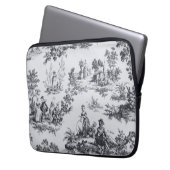 Französisch toile de joues Schwarz-Weiß elegant Laptopschutzhülle (Vorderseite Links)