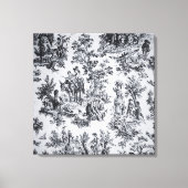 Französisch toile de joues Schwarz-Weiß elegant Leinwanddruck (Vorderseite)