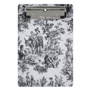 Französisch toile de joues Schwarz-Weiß elegant Mini Klemmbrett