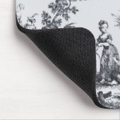 Französisch toile de joues Schwarz-Weiß elegant Mousepad (Ecke)
