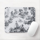 Französisch toile de joues Schwarz-Weiß elegant Mousepad (Mit Mouse)