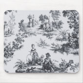Französisch toile de joues Schwarz-Weiß elegant Mousepad (Vorne)