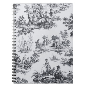 Französisch toile de joues Schwarz-Weiß elegant Notizblock