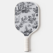 Französisch toile de joues Schwarz-Weiß elegant Pickleball Schläger (Vorderseite)