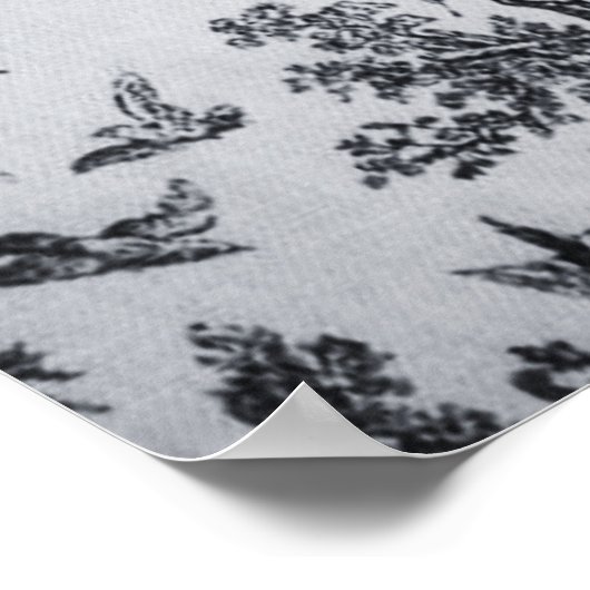 Französisch toile de joues Schwarz-Weiß elegant Poster (Ecke)