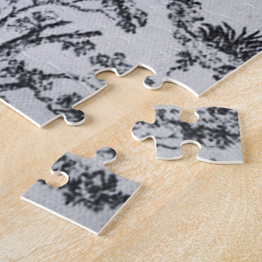 Französisch toile de joues Schwarz-Weiß elegant Puzzle (Seite)