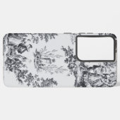 Französisch toile de joues Schwarz-Weiß elegant Samsung Galaxy Hülle (Linke Seite)