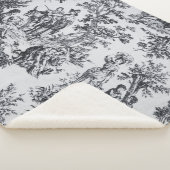 Französisch toile de joues Schwarz-Weiß elegant Sherpadecke (3/4)